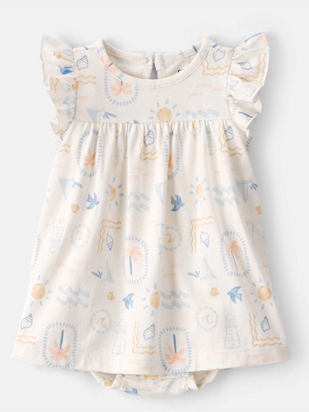 Baby Girl 2-Piece Beach Cardigan & Bodysuit Dress Set - Orange/Ivory NWT 🌴🐚🌊